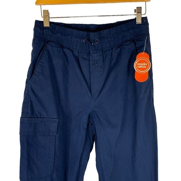 Wonder Nation Boys Size Large 10 12 Navy blue lined Jogger pants New - Picture 3 of 8